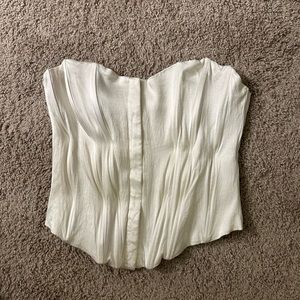 Zara Ivory Strapless Corset Top